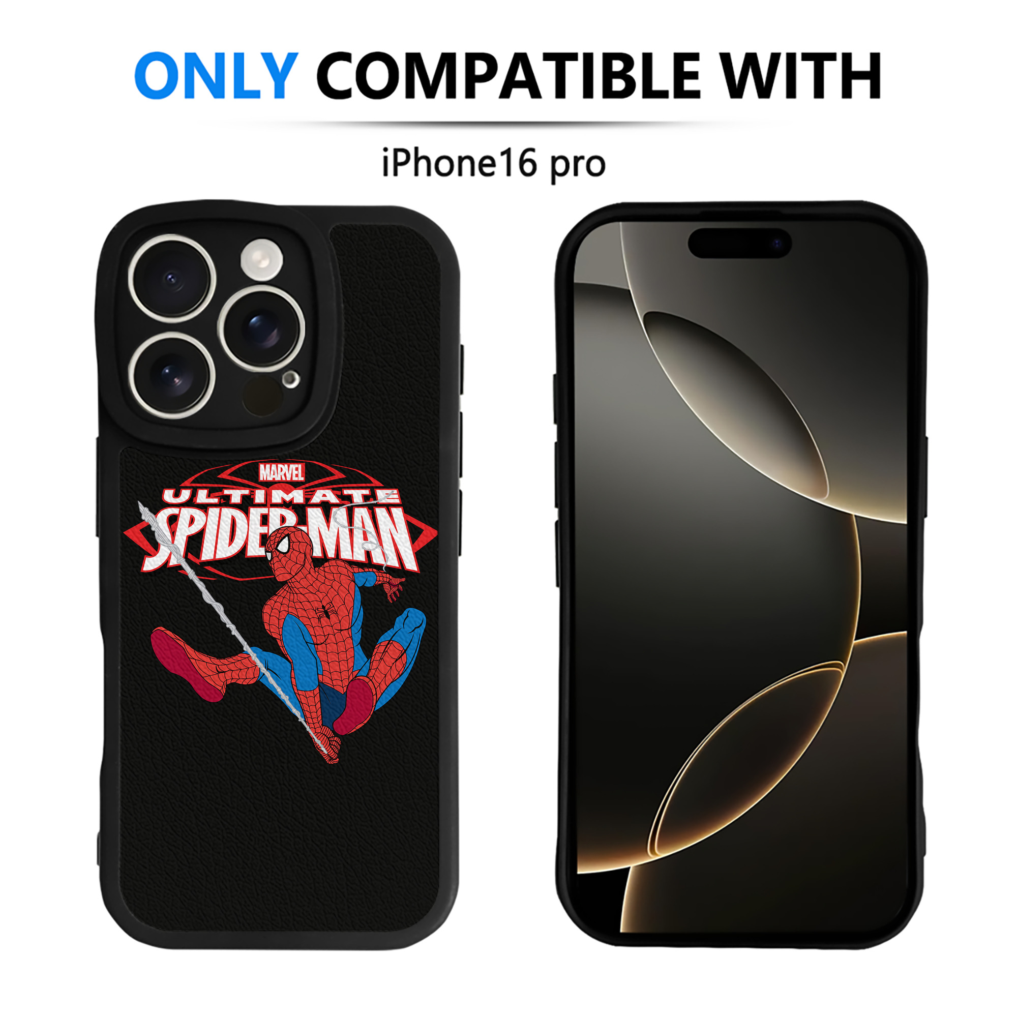 Spider Man スパイダーマン 【iPhone 16シリーズ対応】シリコンスマホケース（レザー調） 材質：シリコン